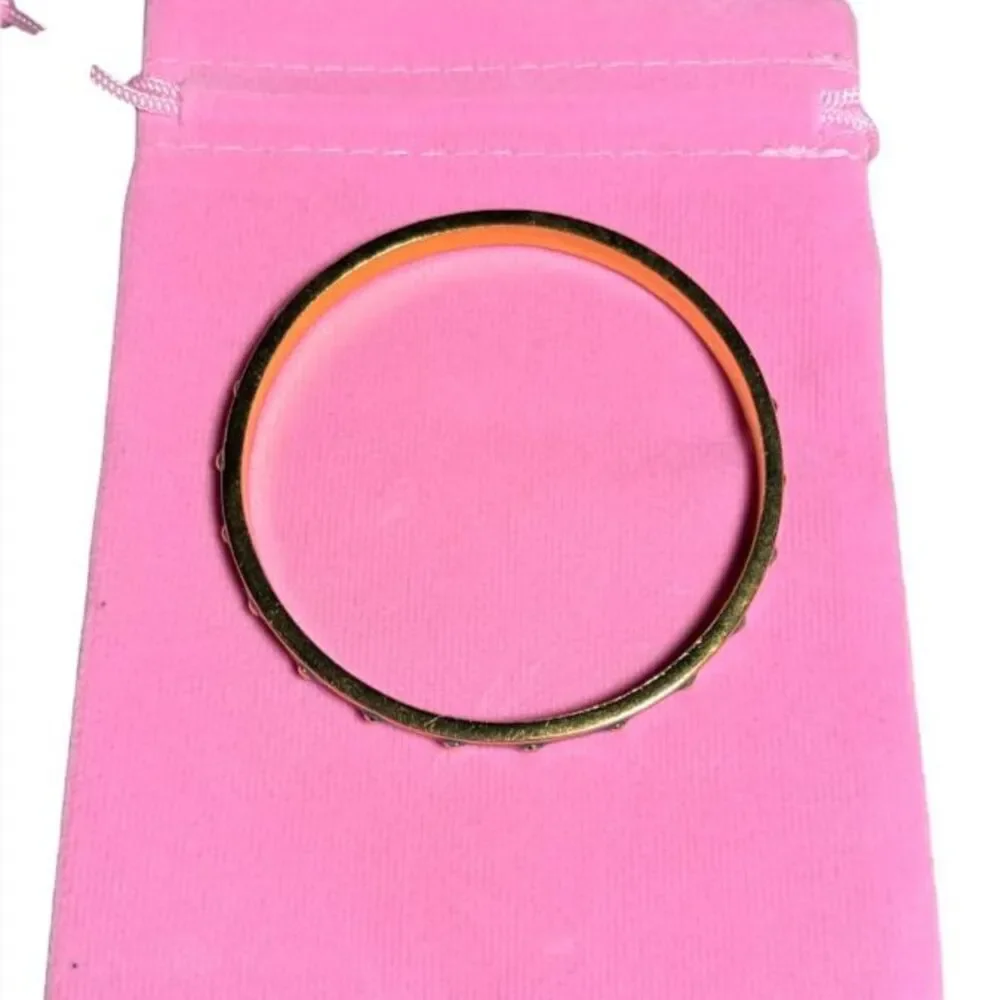 Kate Spade New York Orange On The Dot Enamel Bangle Bracelet 3D Raised Studs - Picture 5 of 7